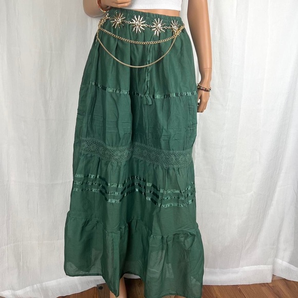 Cottagecore Long Skirt Pine Green - Picture 8 of 8